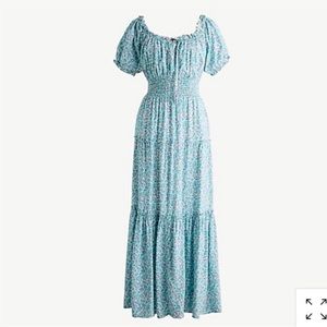 NWT J Crew Puff Sleeve Midi Floral Dress